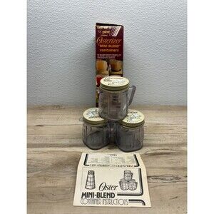 Vtg Osterizer Mini Blend Containers Jars set Of 3 Original Box